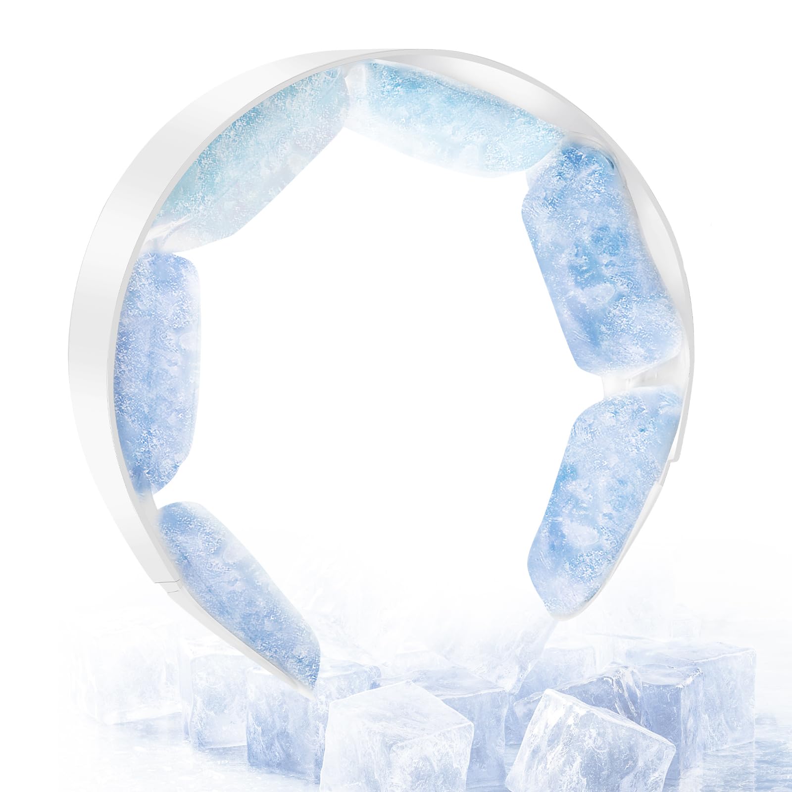 Vineen Ледяное кольцо на шею Охлаждающее кольцо Новое охлаждение шеи Быстрое охлаждение при 24 Охладитель шеи Мгновенное охлаждение Охлаждающие товары для шеи PCM материал Натуральная заморозка Охлаждение белый